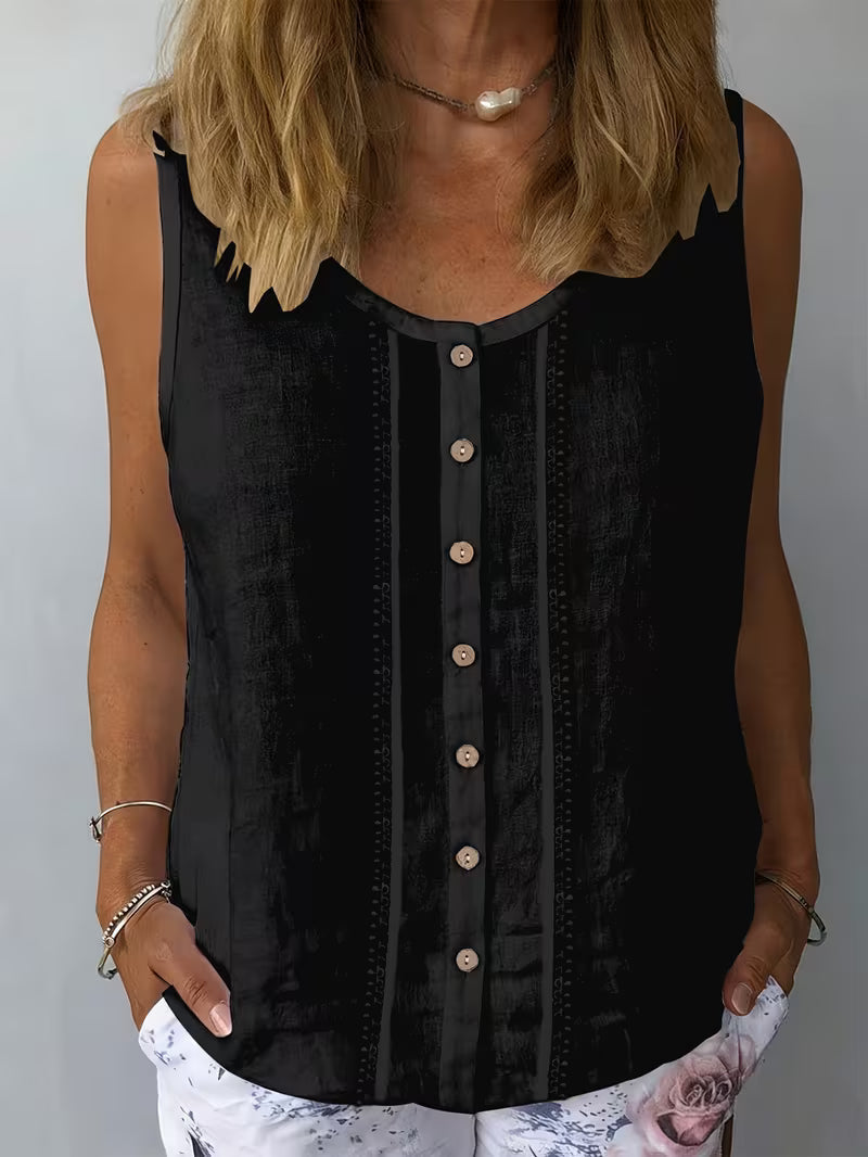 Elaris - Camiseta Sin Mangas Con Cuello Redondo