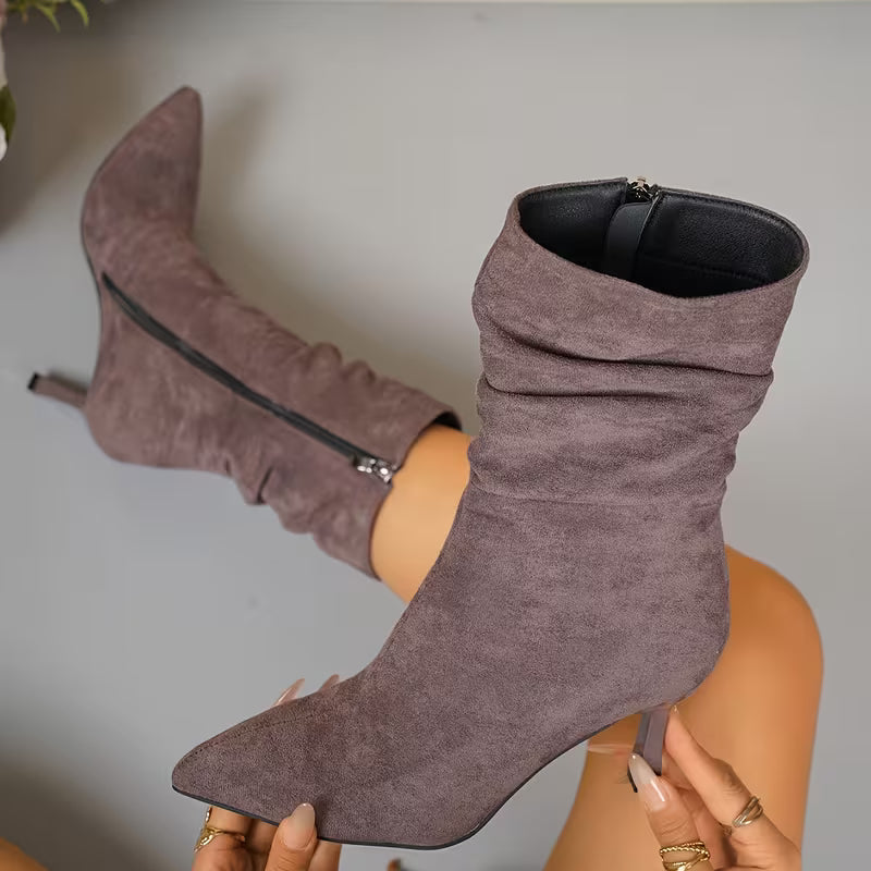 Tittana - Botas De Tacón Medio Con Puntas Afiladas