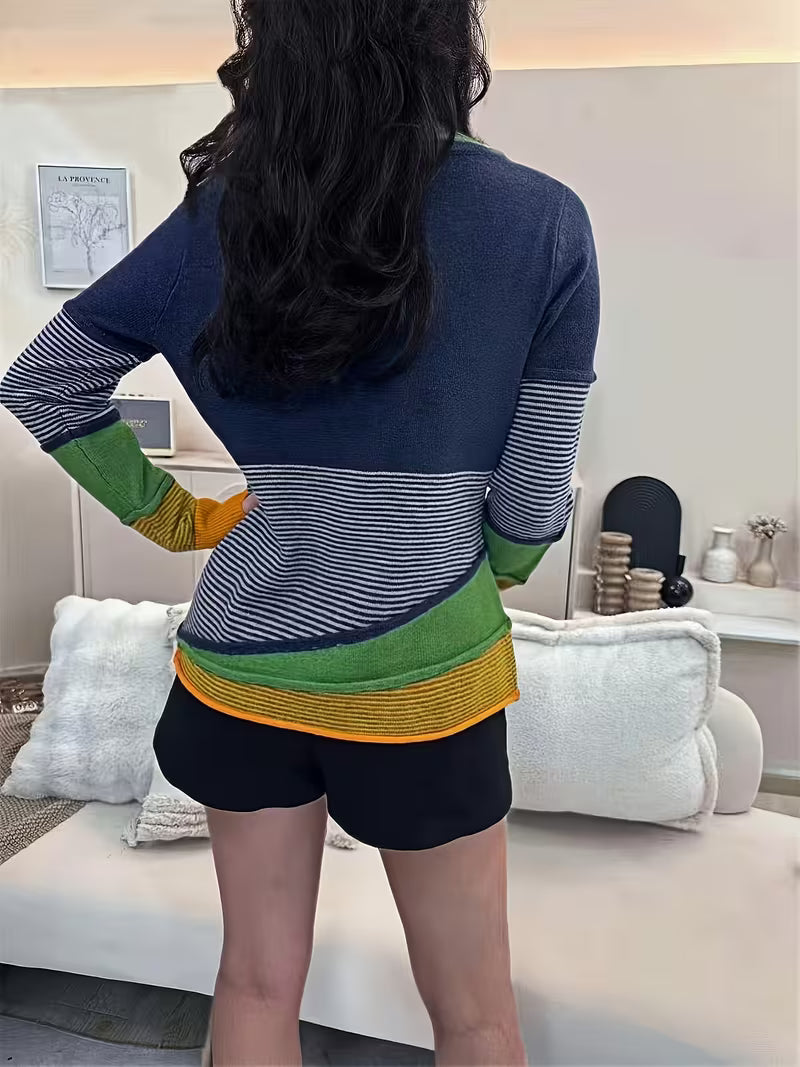 Lokina - Jersey De Punto a Rayas Con Bloques De Color