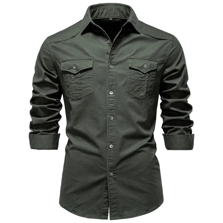 Sampath - Camisa de Algodón de Manga larga