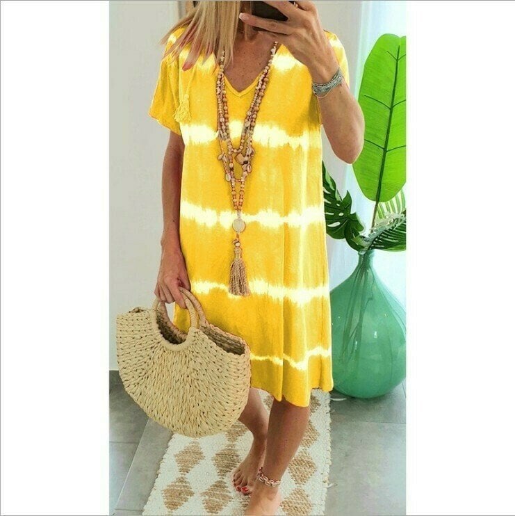 Karlaa - Vestido Holgado De Verano Con Rayas De Batik