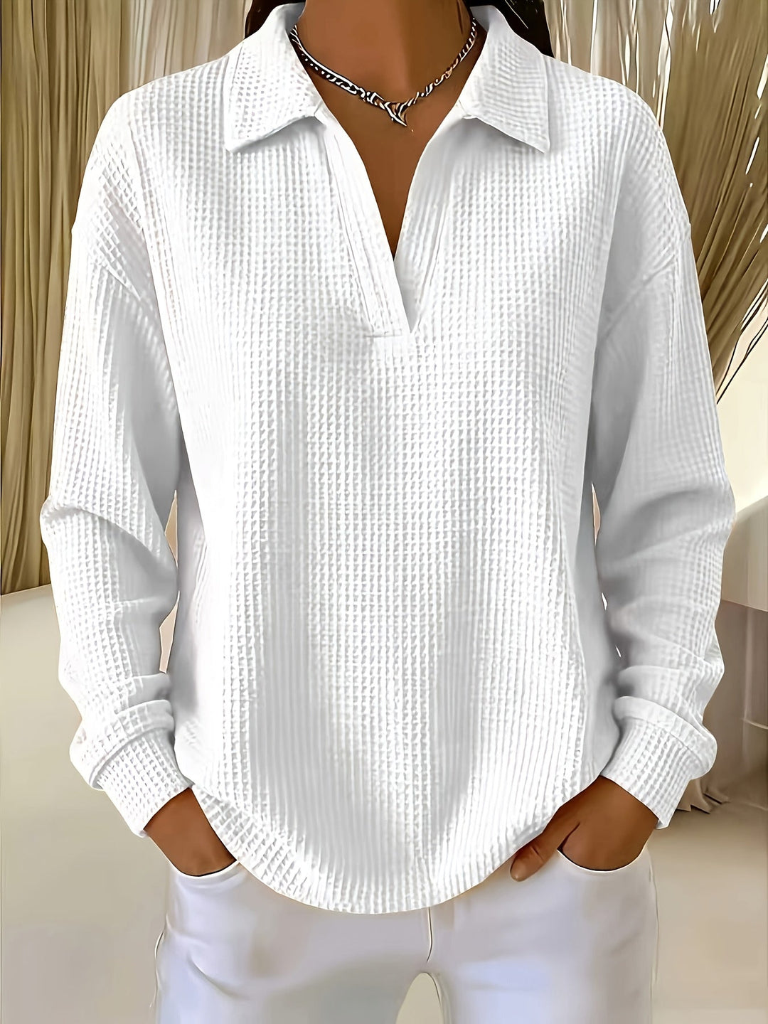 Daphnie - Camisa Elegante Con Cuello De Polo