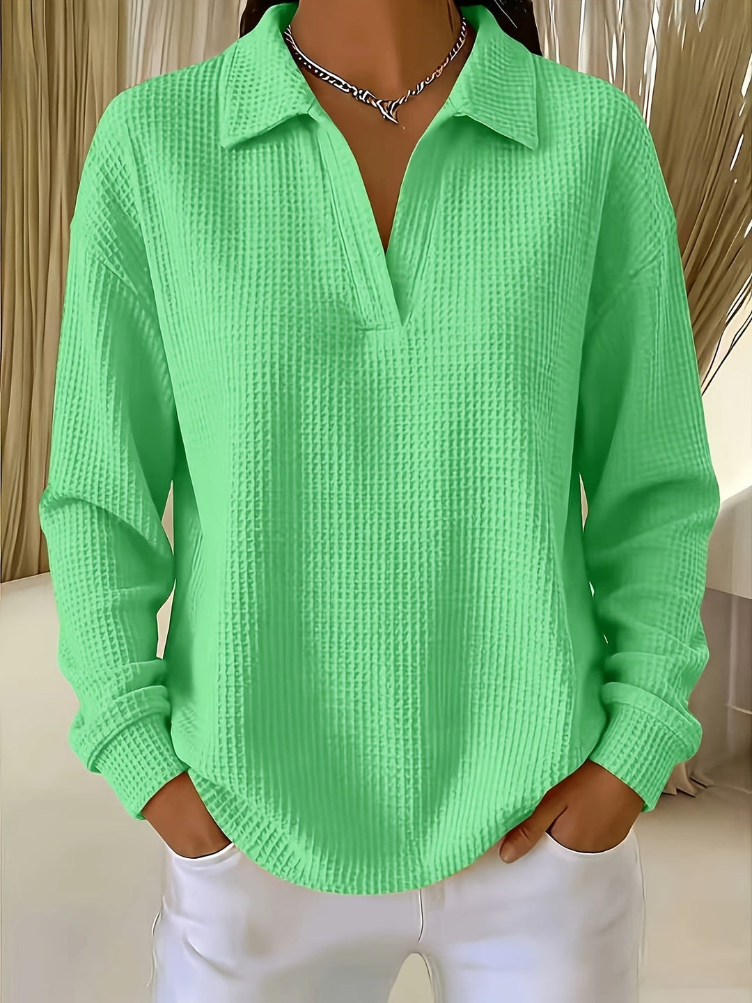 Daphnie - Camisa Elegante Con Cuello De Polo