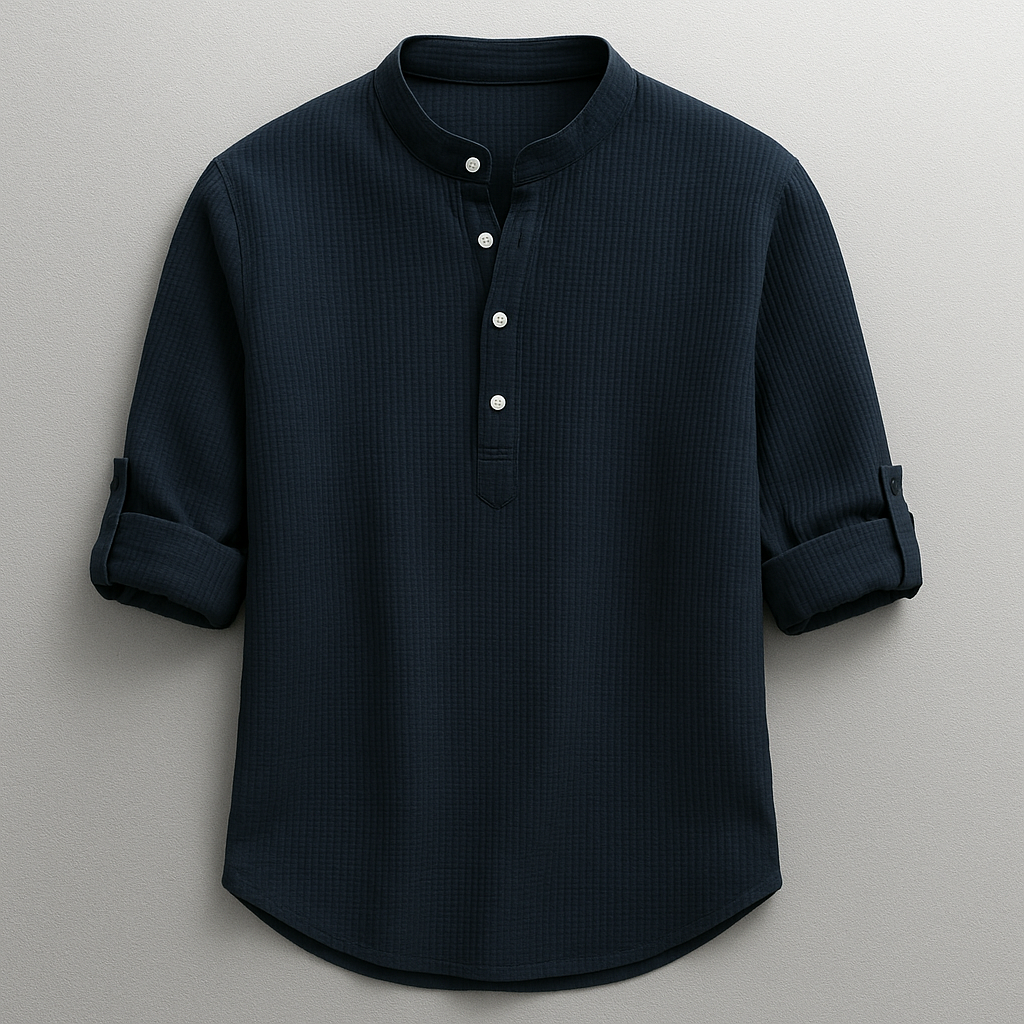 Antero - Camisa De Manga Larga Con Cuello Henley