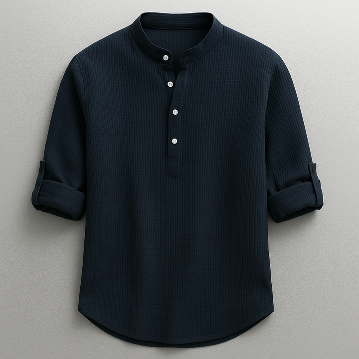 Antero - Camisa De Manga Larga Con Cuello Henley