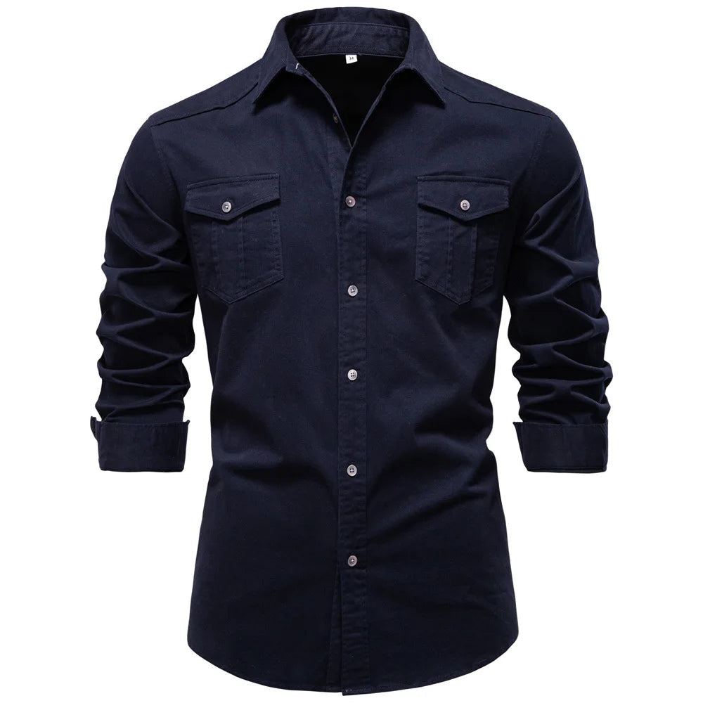 Sampath - Camisa de Algodón de Manga larga