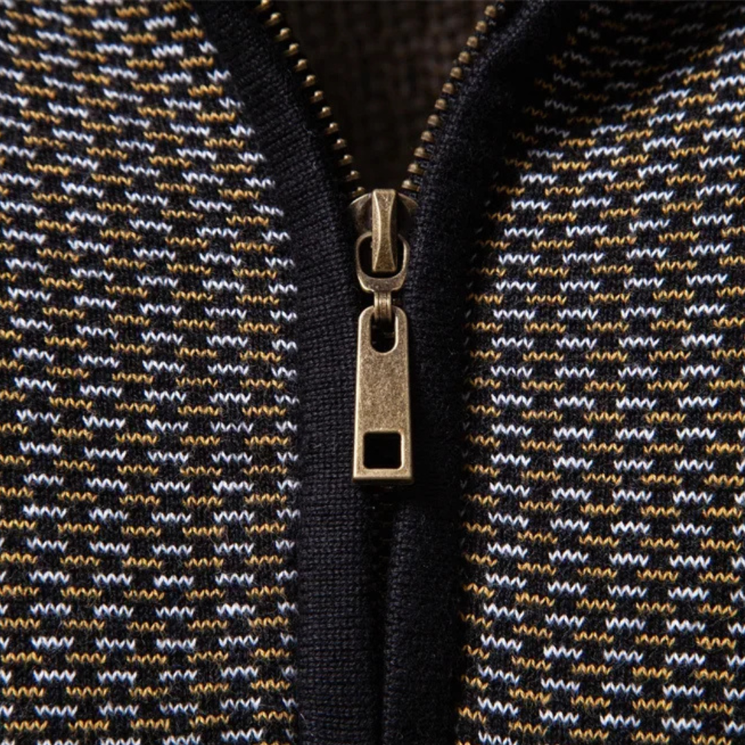 Limman - Jersey De Punto Jacquard Con Media Cremallera