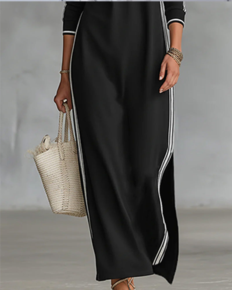 Sirilak - Vestido Con Cuello en V Y Botones en Contraste