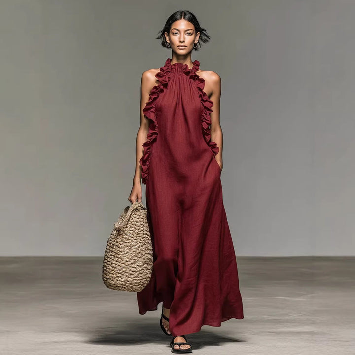 Vasara - Vestido Largo De Estilo Bohemio Con Volantes
