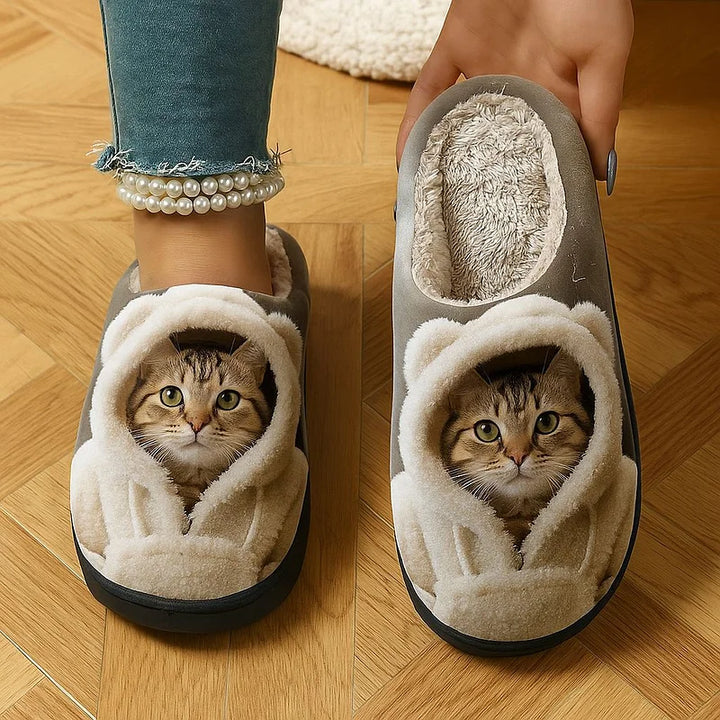 Marren - Zapatillas Cómodas Con Cara De Gato En 3D