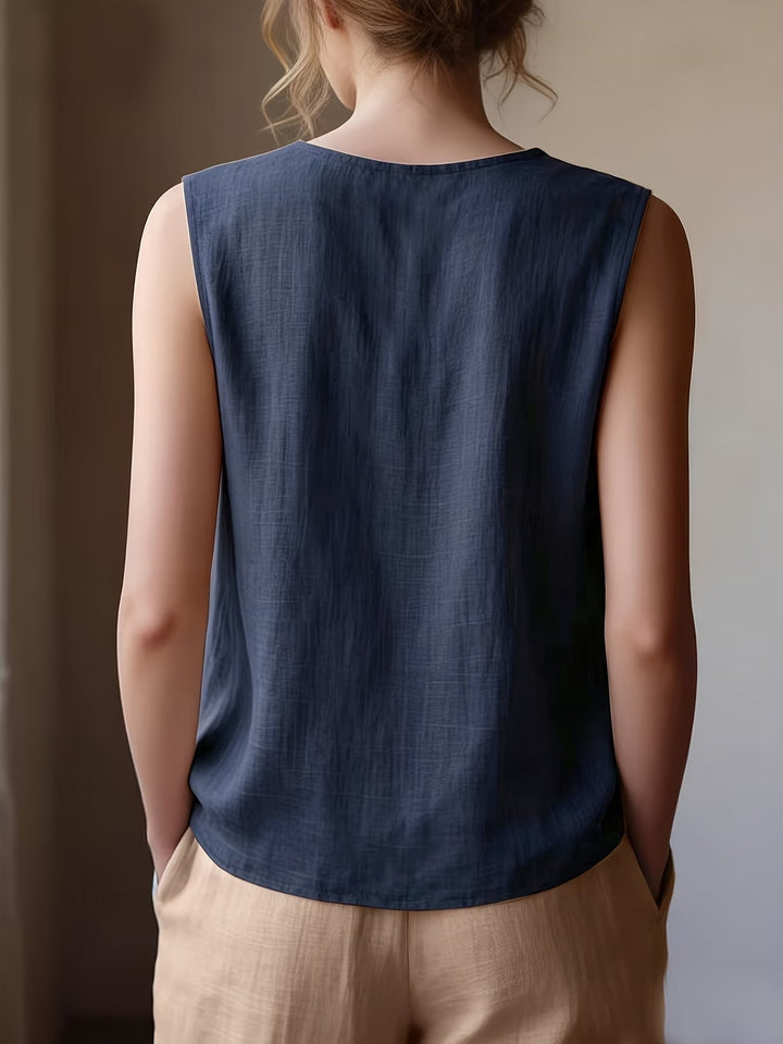 Safiya - Blusa Sin Mangas Con Cuello De Volantes