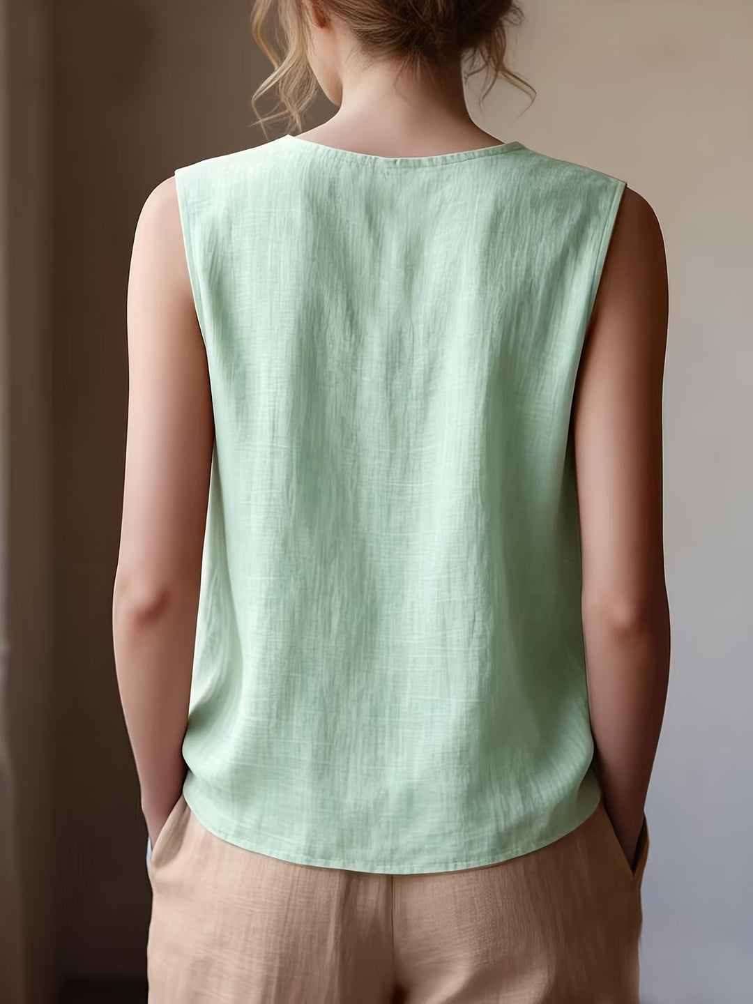 Safiya - Blusa Sin Mangas Con Cuello De Volantes