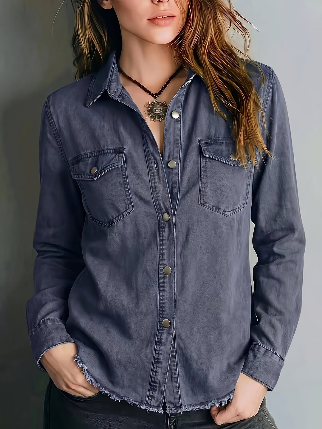 Blazka - Camisa Elegante Con Botones en La Parte Delantera Y Bolsillo