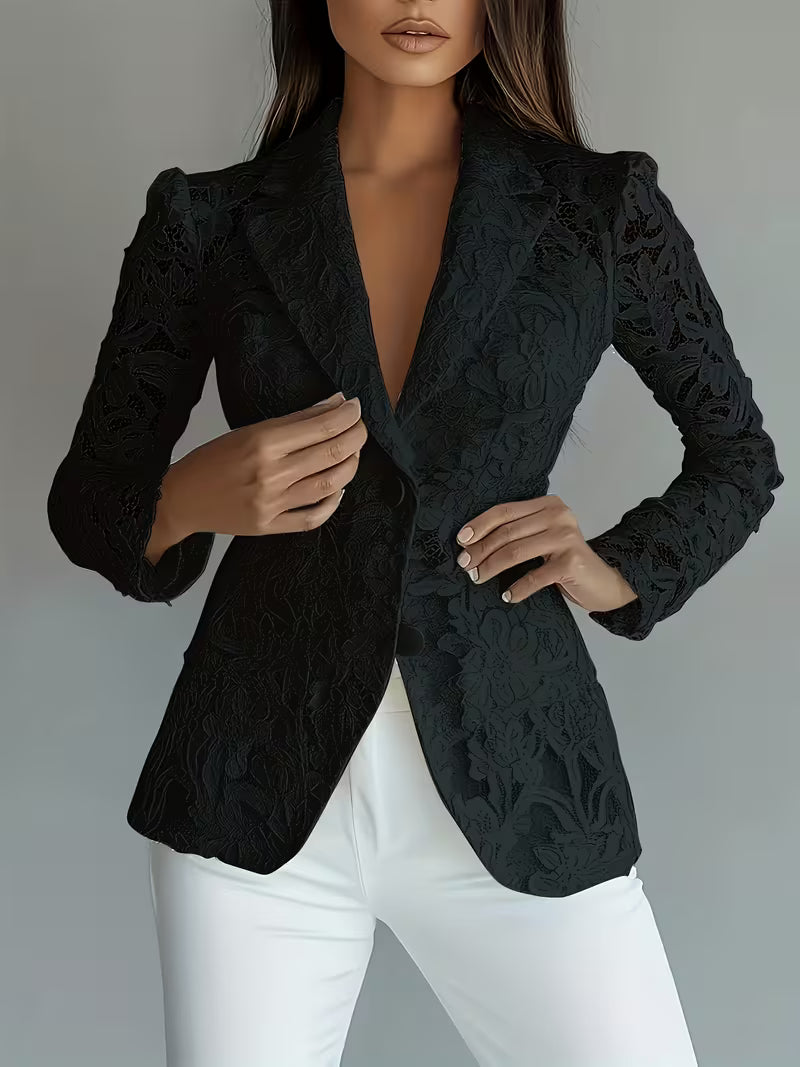 Kyliza - Blazer Floral De Primavera-Verano Con Forro