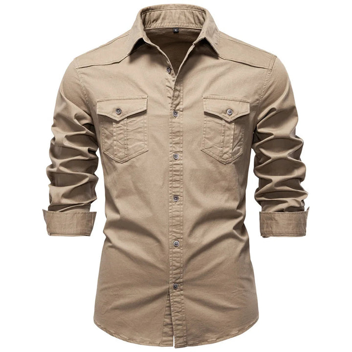 Sampath - Camisa de Algodón de Manga larga