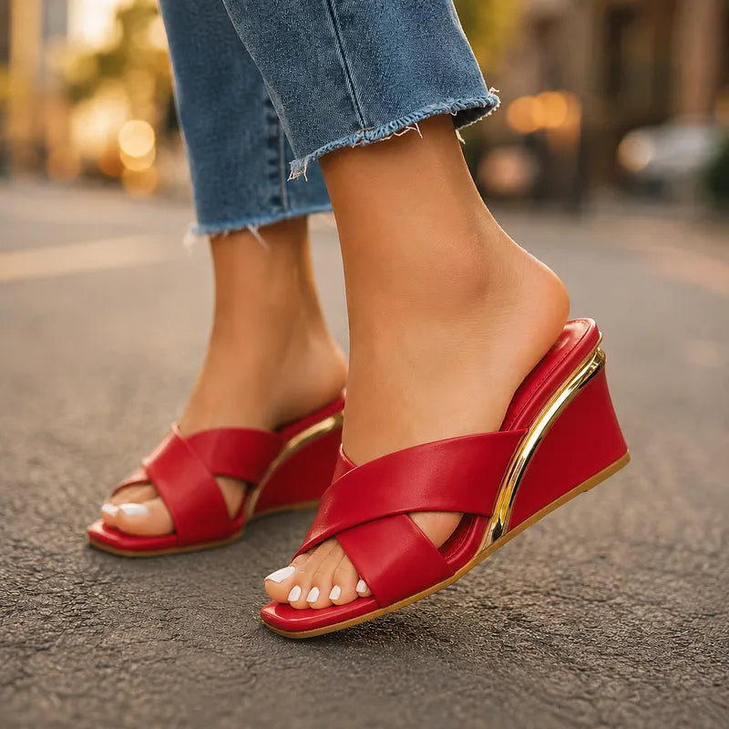 Axelle - Sandalias De Cuña Con Tiras Cruzadas