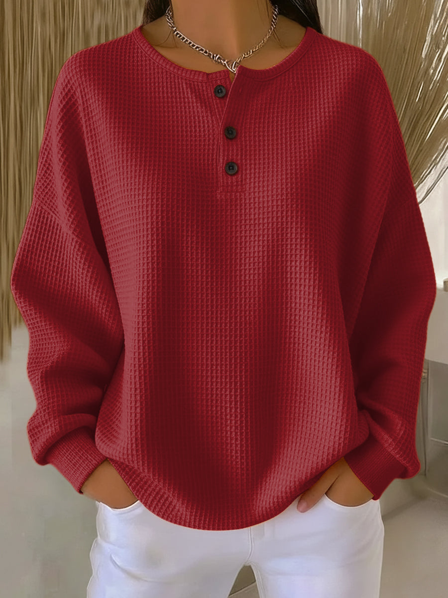 Ritona - Sudadera Henley De Punto De Gofre