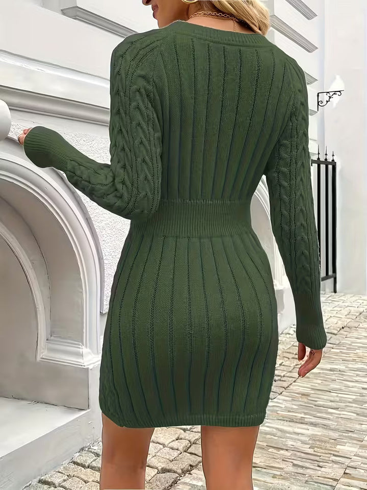 Lilona - Vestido De Punto Ajustado Con Diseño De Trenzado