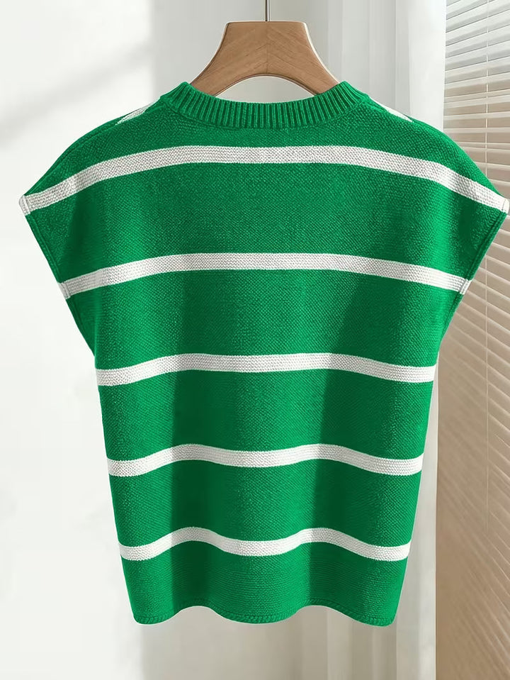 Enila - Jersey De Punto a Rayas Con Cuello Redondo