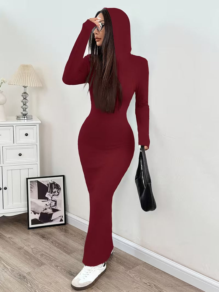 Dahye - Vestido Largo De Manga Larga Con Capucha