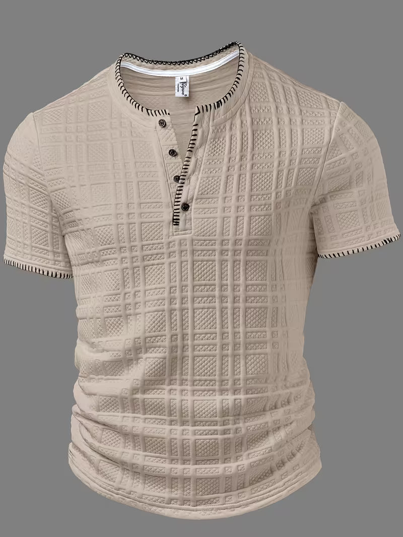 Layton - Camiseta Henley De Manga Corta Con Textura