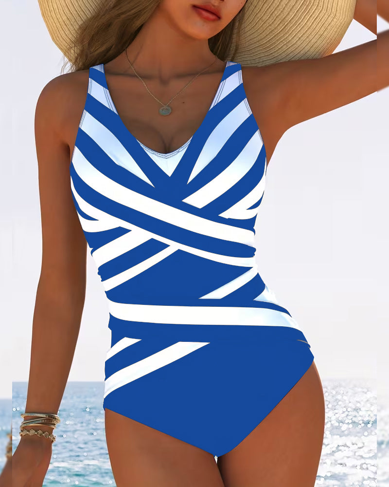 Sulinna - Bañador De Una Pieza a Rayas De Estilo Informal