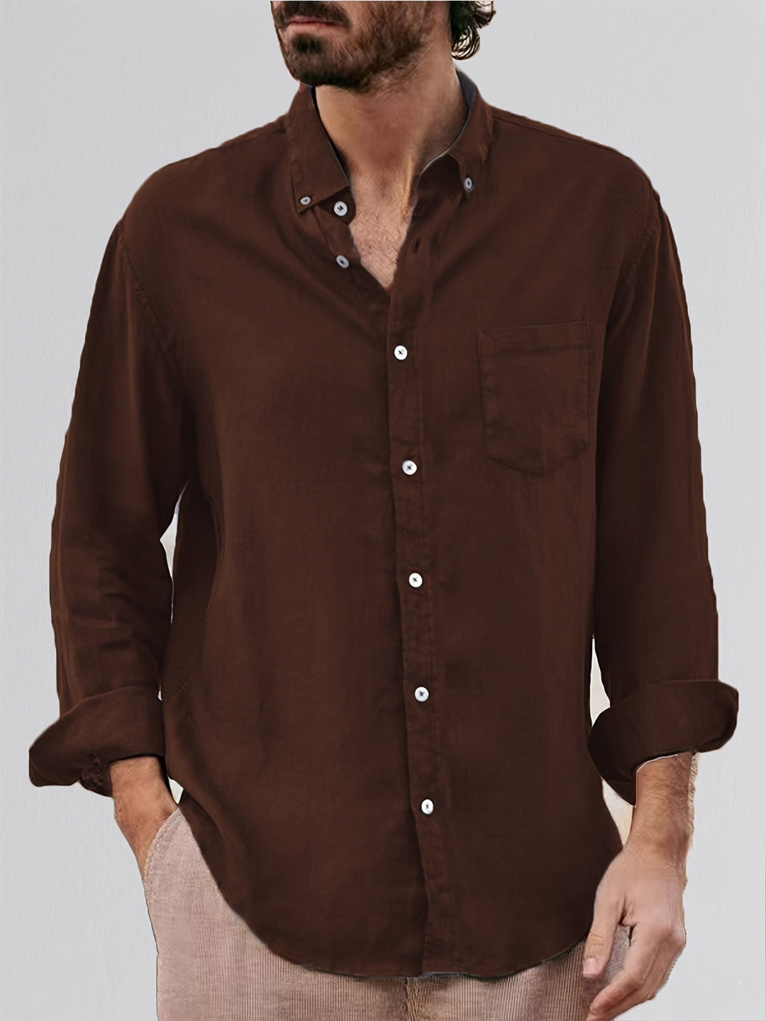 Deshawn - Camisa Clásica Con Las Mangas Remangadas