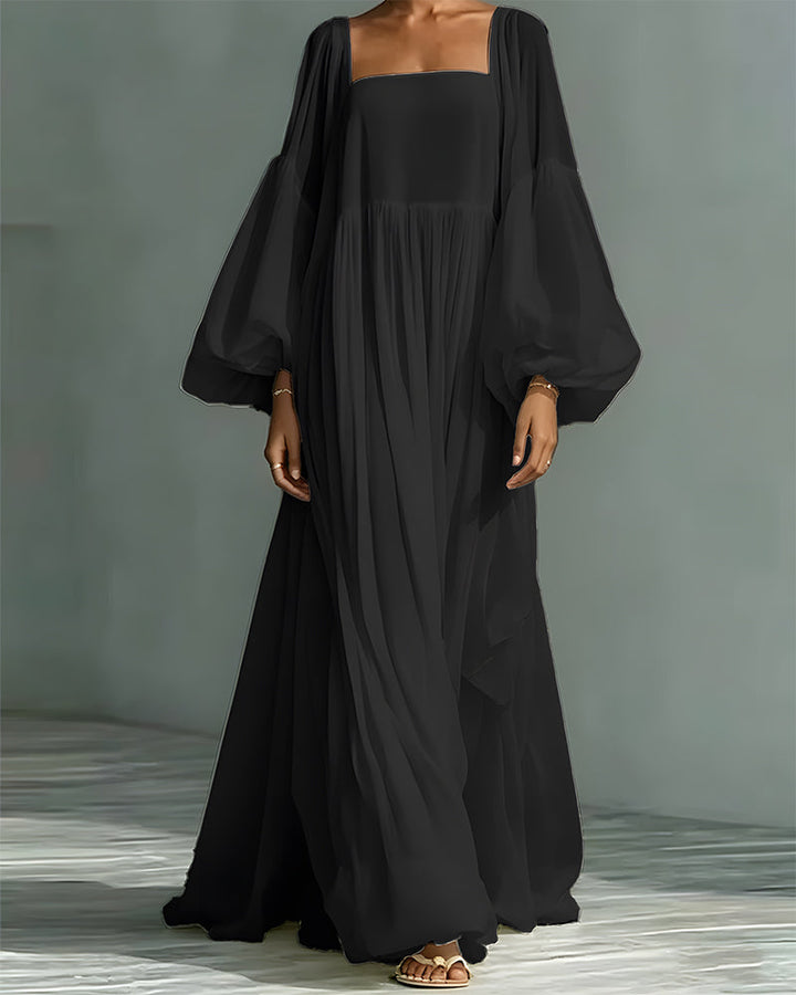 Nunila - Vestido Largo De Estilo «Hada» Con Escote Cuadrado