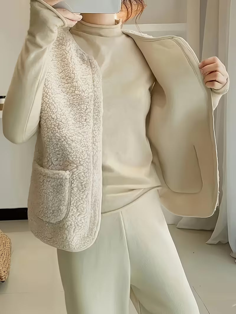 Miona - Chaleco De Felpa Con Bolsillos