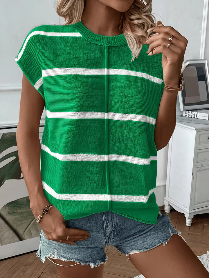 Enila - Jersey De Punto a Rayas Con Cuello Redondo