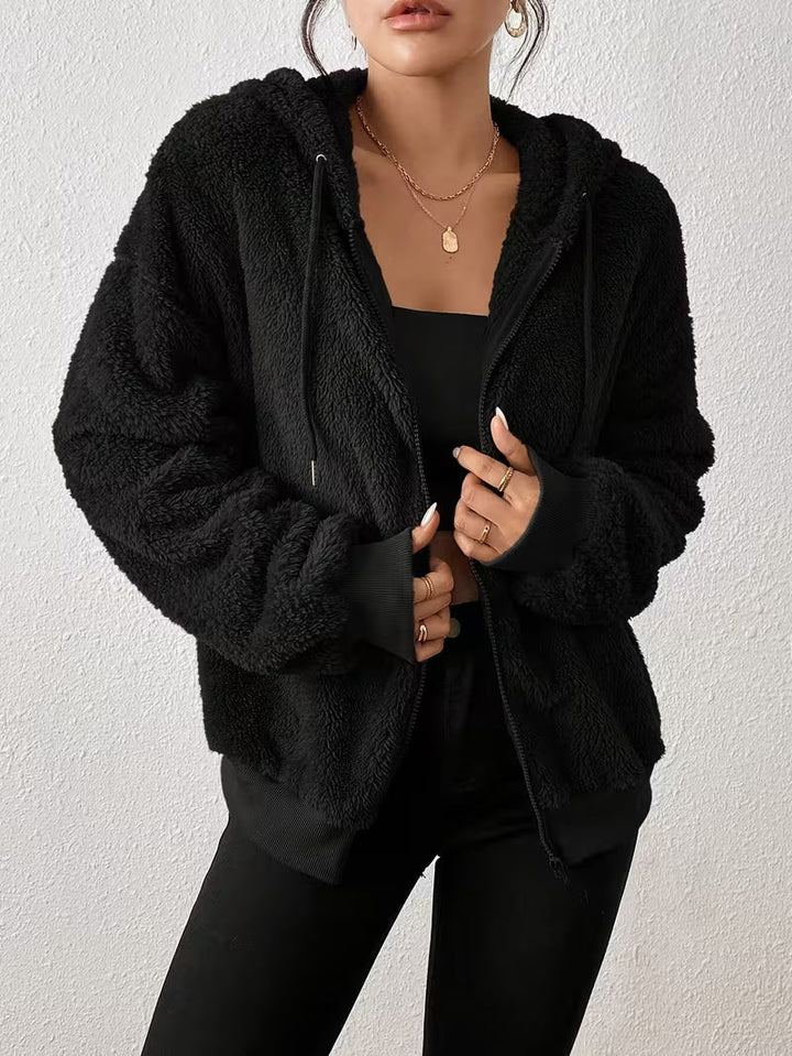 Keriana - Chaqueta Informal Con Capucha, Cálida Y Peluda