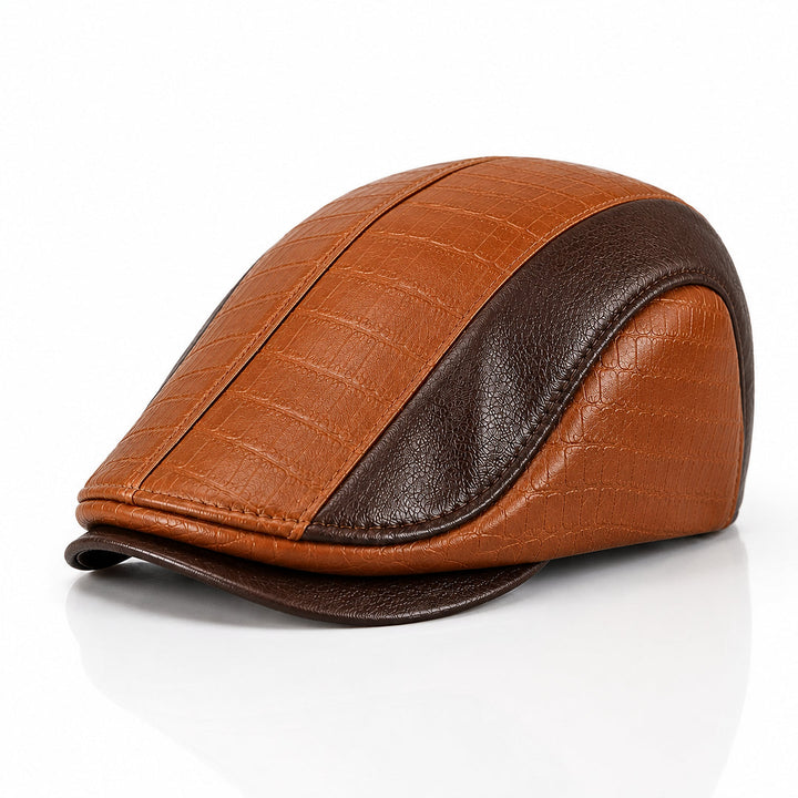 Crowncraft - Elegante Gorra Plana De Cuero