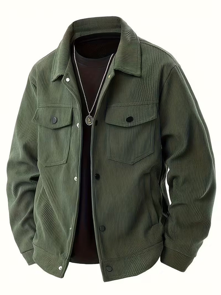 Matthaus - Chaqueta de Pana Con Cuello y Bolsillos Con Solapa