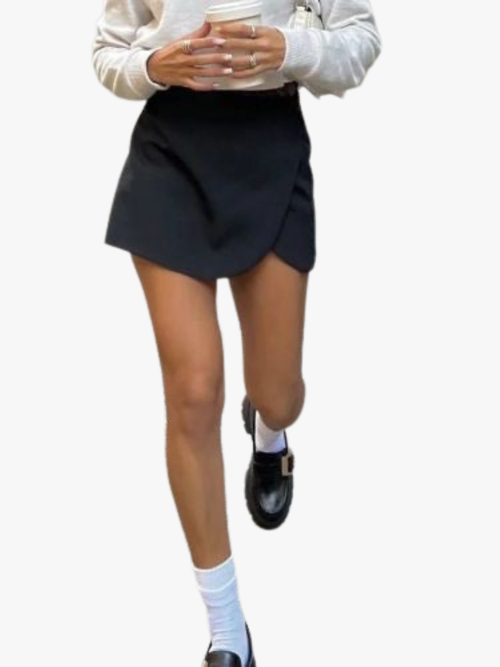 Shavina - Minifalda-Pantalón Cruzada De Cintura Alta