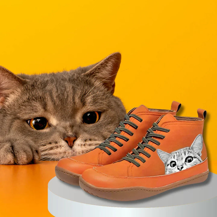Fenna - Botines De Piel De Gato