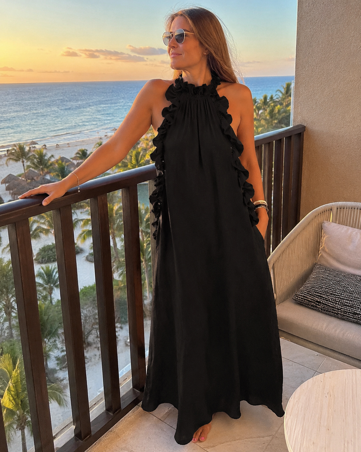 Vasara - Vestido Largo De Estilo Bohemio Con Volantes