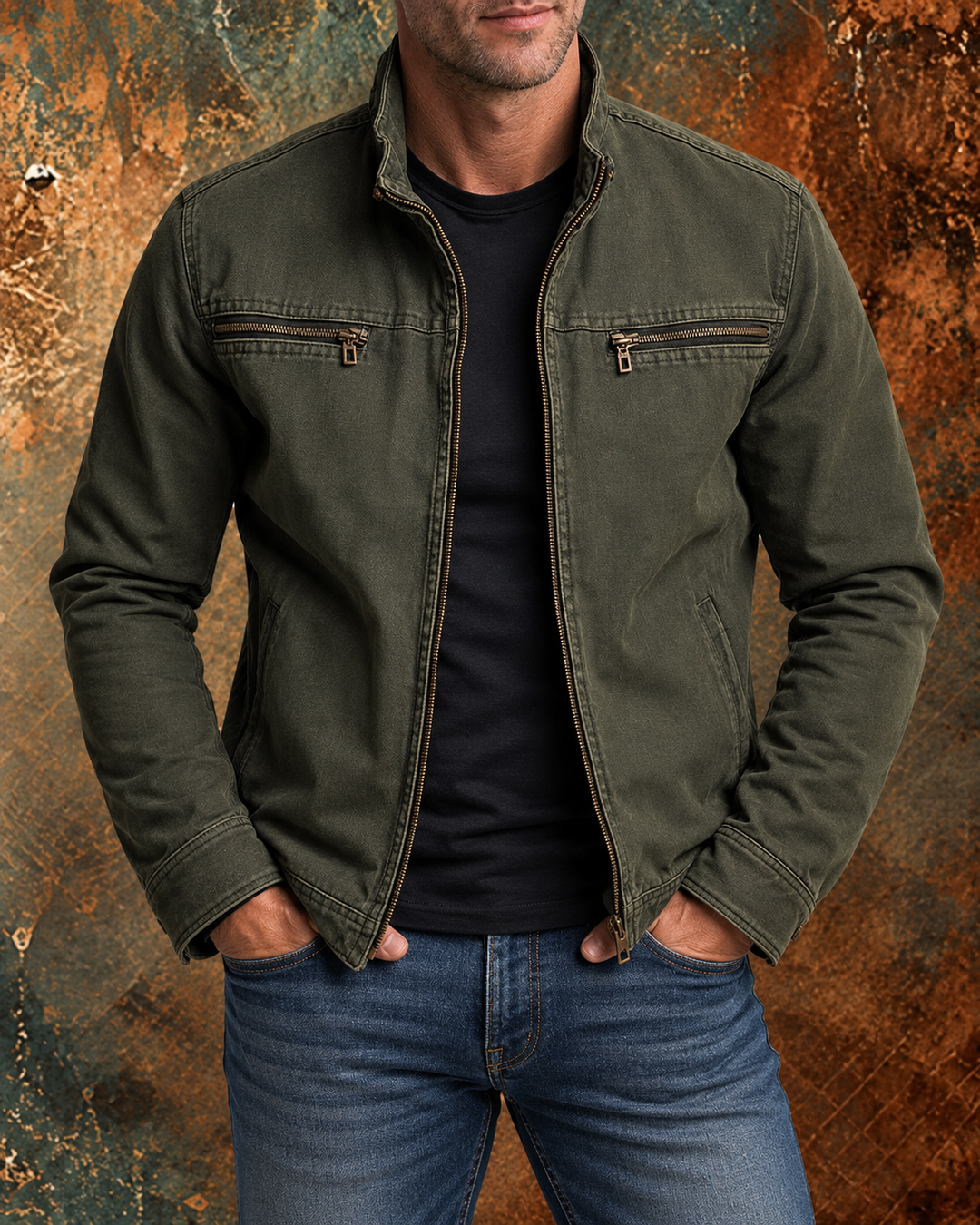 Leanar - Elegante Chaqueta Vaquera Con Cremallera