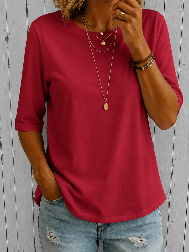 Beela - Cómoda Camiseta Con Cuello Redondo