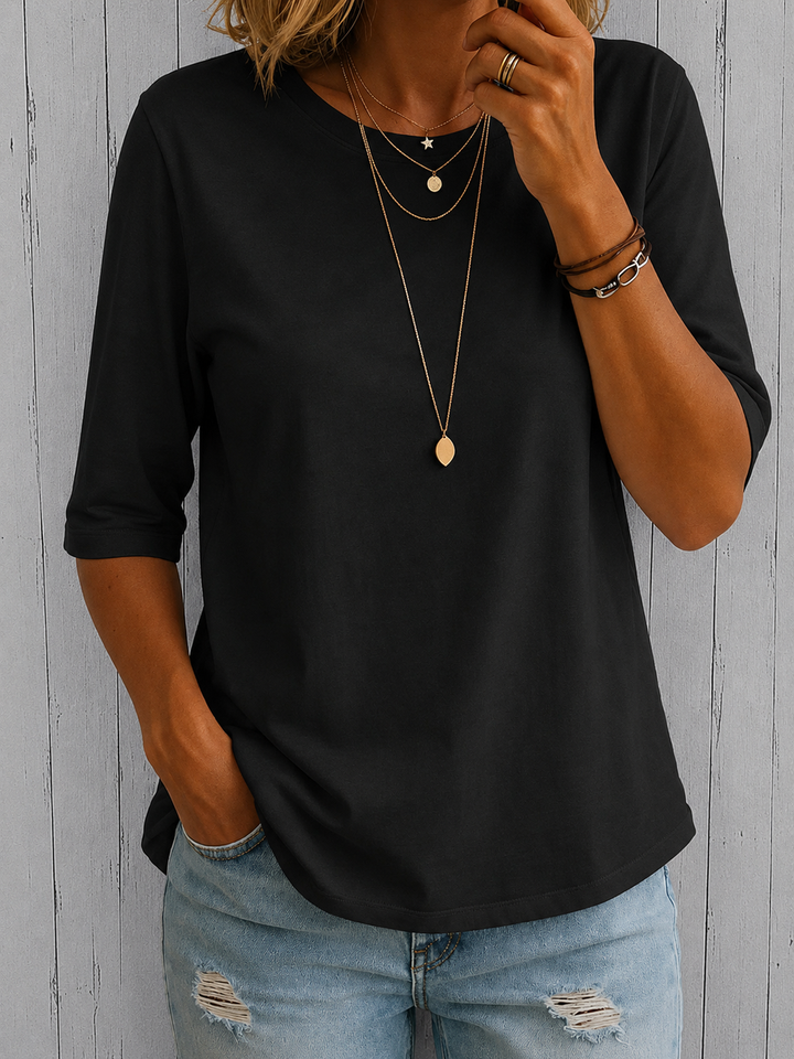 Beela - Cómoda Camiseta Con Cuello Redondo