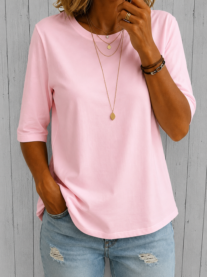 Beela - Cómoda Camiseta Con Cuello Redondo