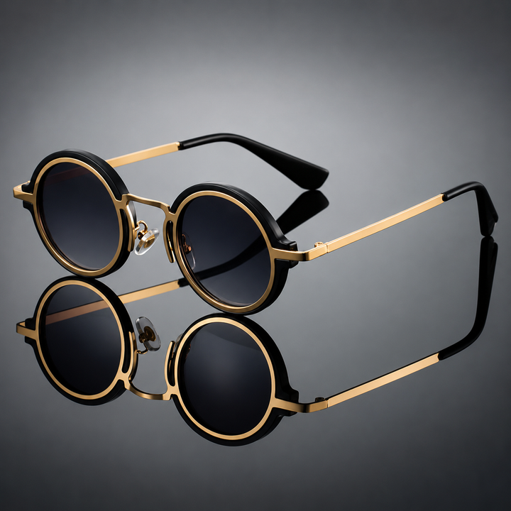 OrbitShade - Gafas De Sol Redondas Con Montura Metálica De Estilo Retro