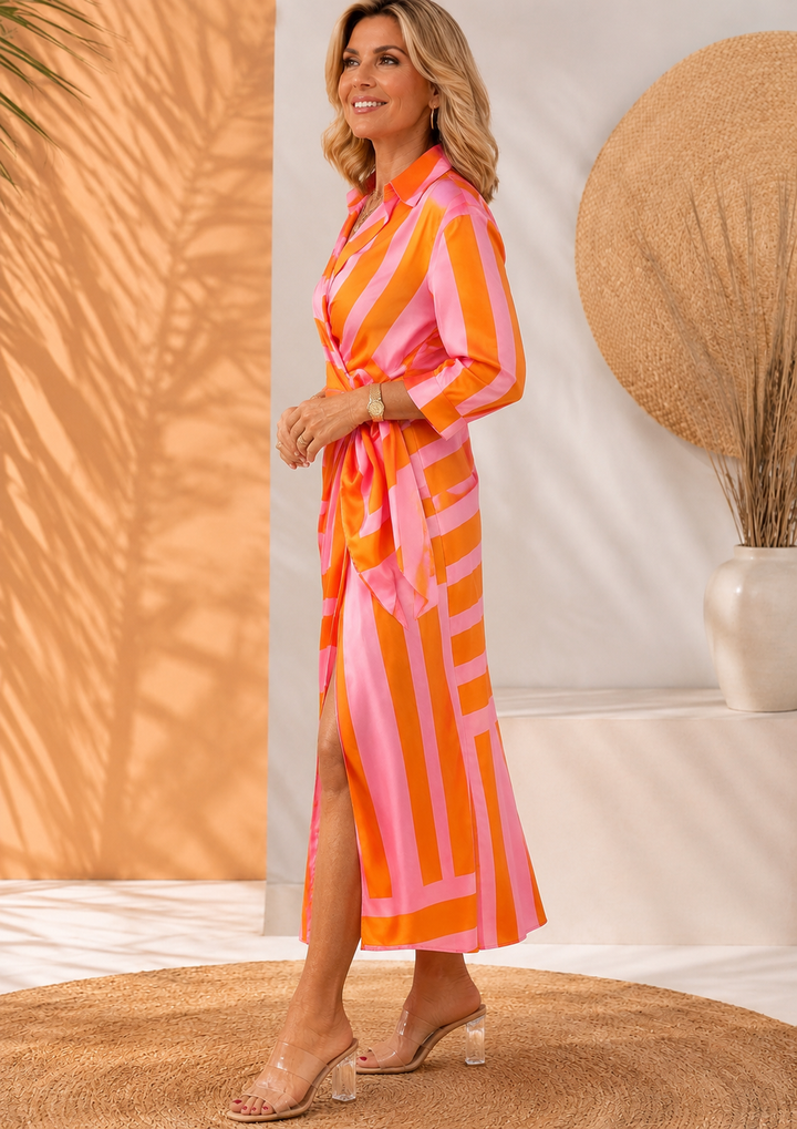 Olivera - Elegante Vestido Largo Con Lazo