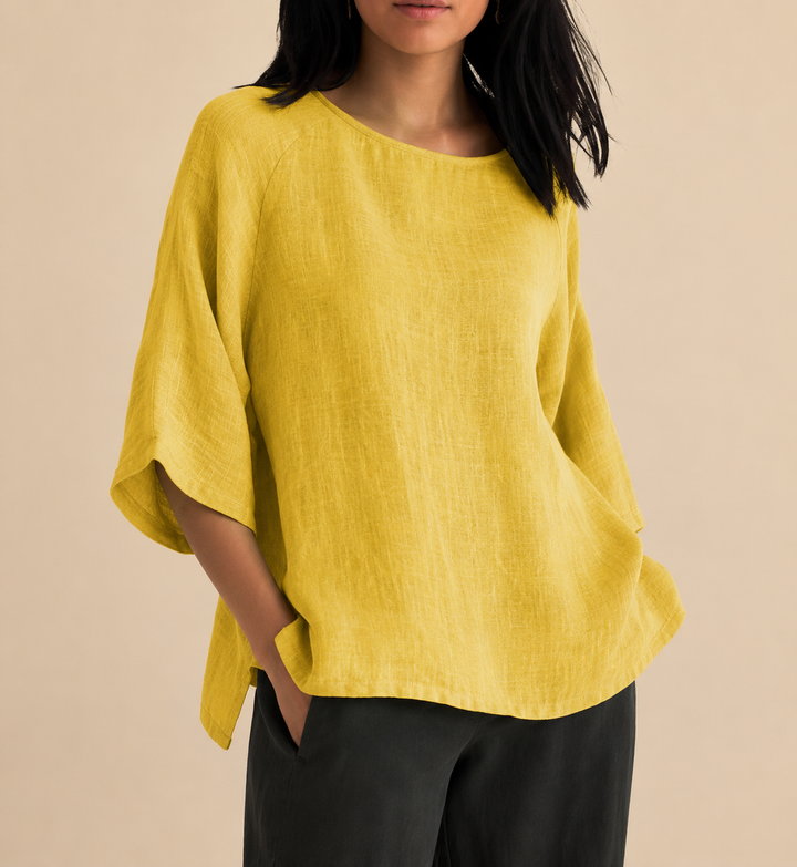 Steffi - Blusa Informal de Corte Oversize y Cuello Redondo