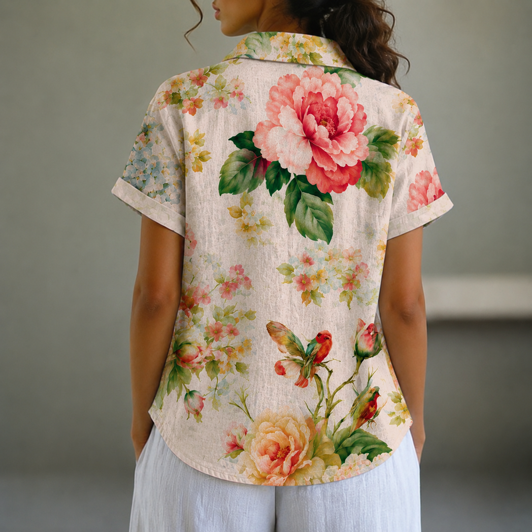Aurevia - Blusa Con Estampado Floral Vintage