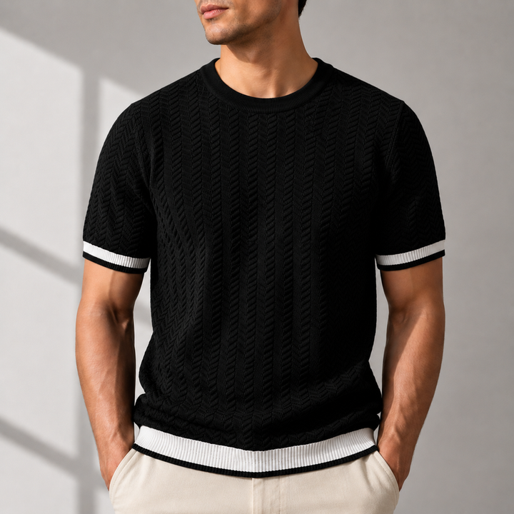 Reagan - Jersey de Punto Con Textura y Manga Corta