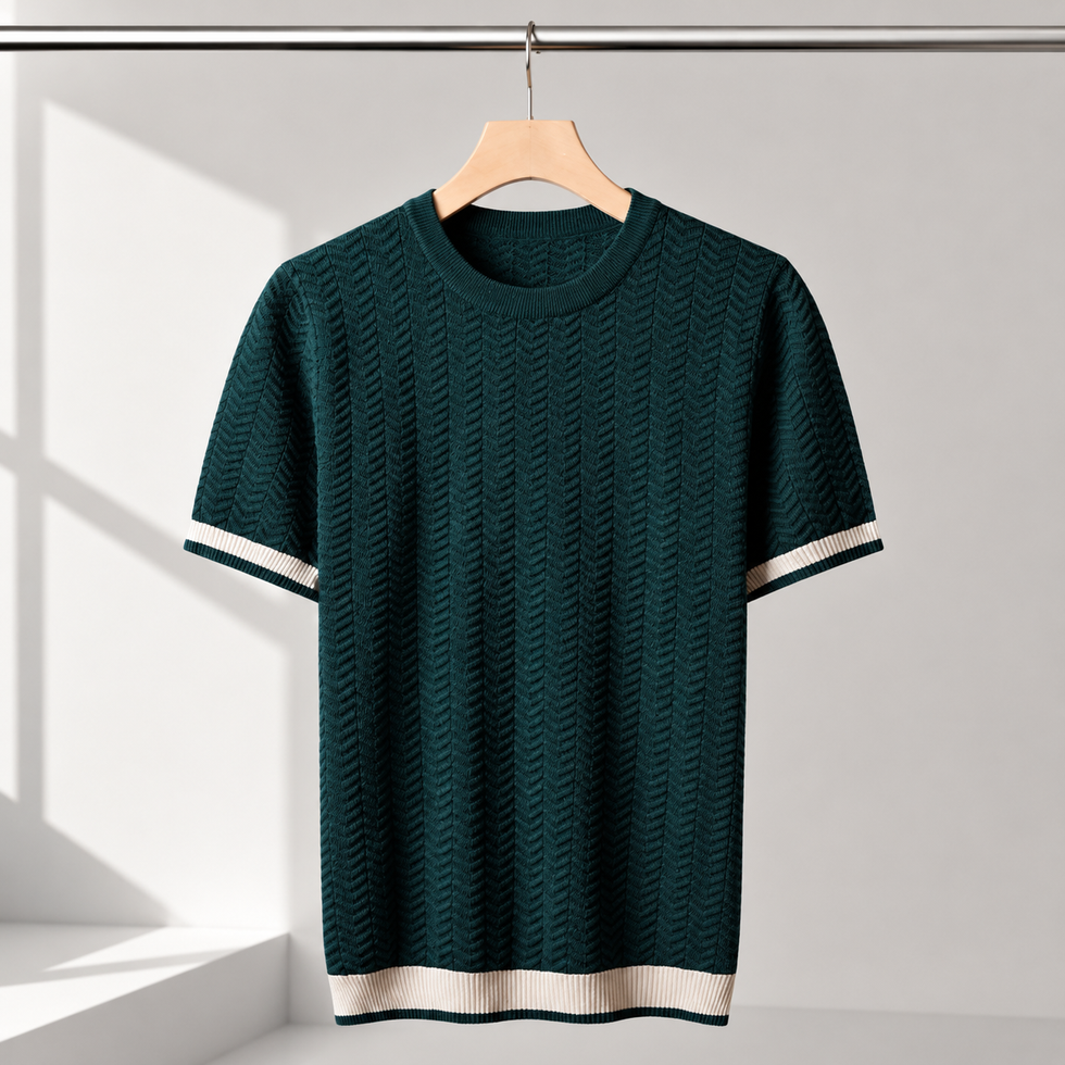 Reagan - Jersey de Punto Con Textura y Manga Corta
