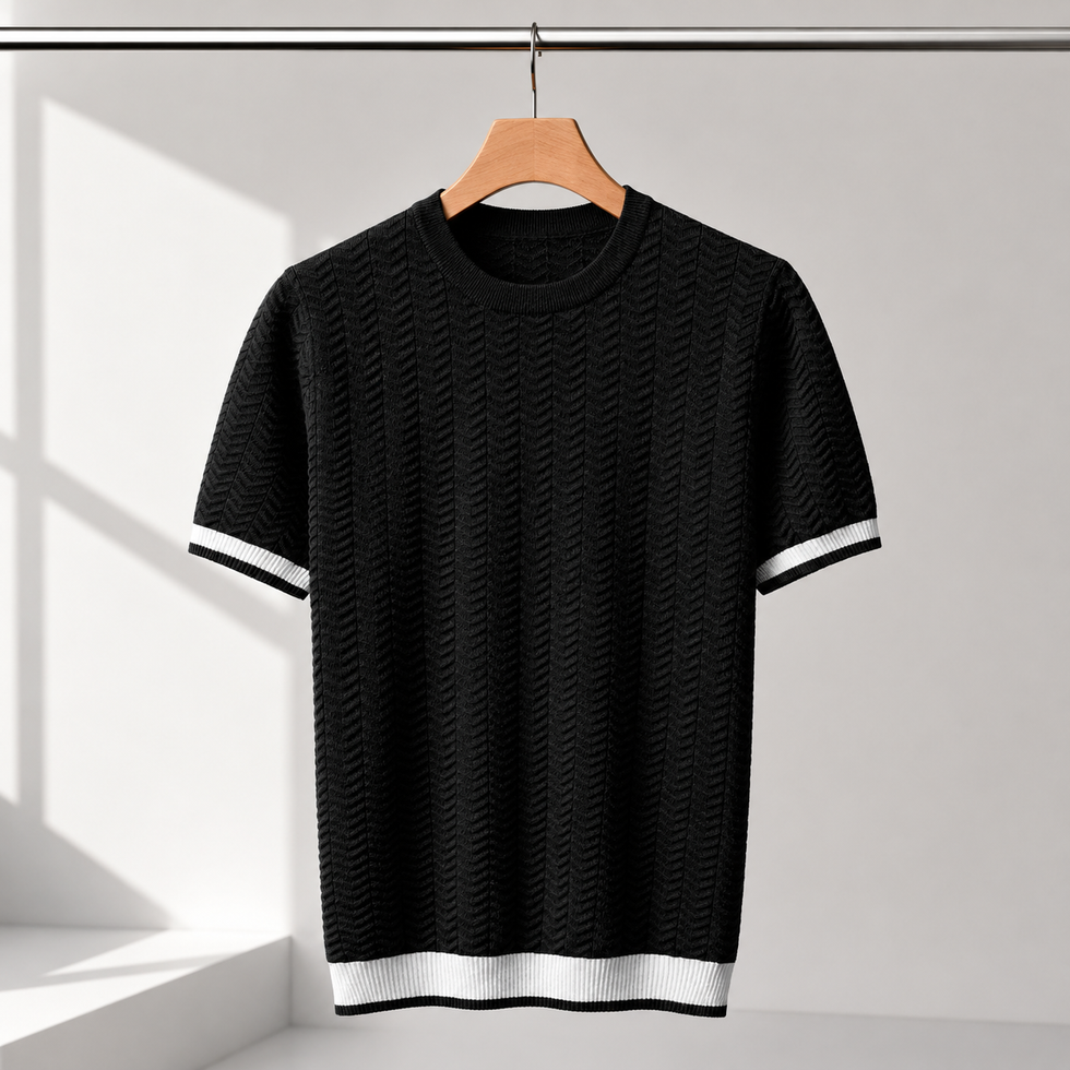 Reagan - Jersey de Punto Con Textura y Manga Corta