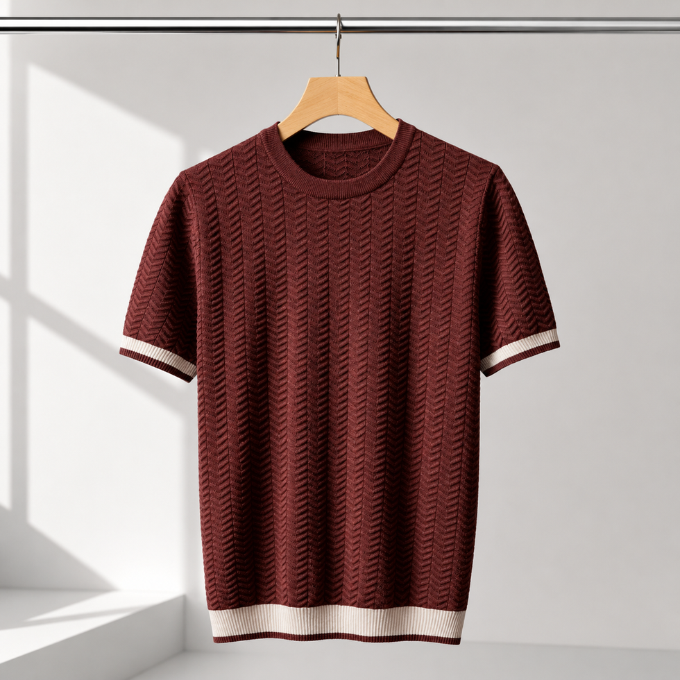 Reagan - Jersey de Punto Con Textura y Manga Corta