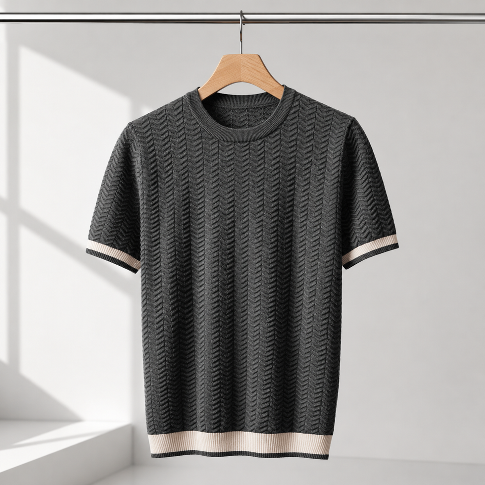 Reagan - Jersey de Punto Con Textura y Manga Corta