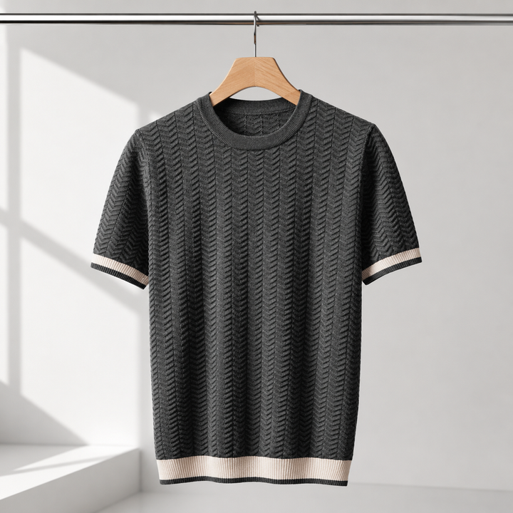 Reagan - Jersey de Punto Con Textura y Manga Corta
